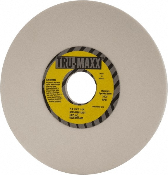 Tru-Maxx 66253255483 Surface Grinding Wheel: 7" Dia, 1/4" Thick, 1-1/4" Hole, 120 Grit, I Hardness Image