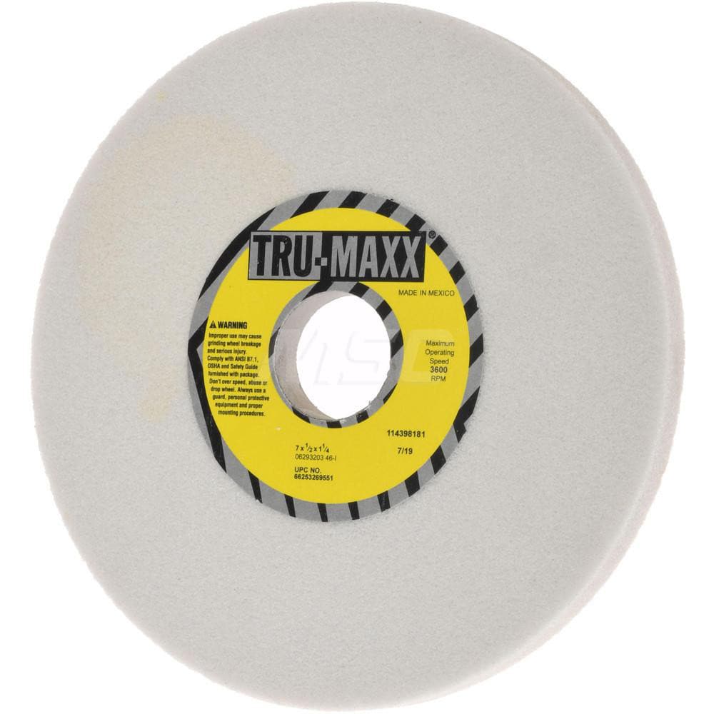 Tru-Maxx 66253269551 Surface Grinding Wheel: 7" Dia, 1/2" Thick, 1-1/4" Hole, 46 Grit, I Hardness Image