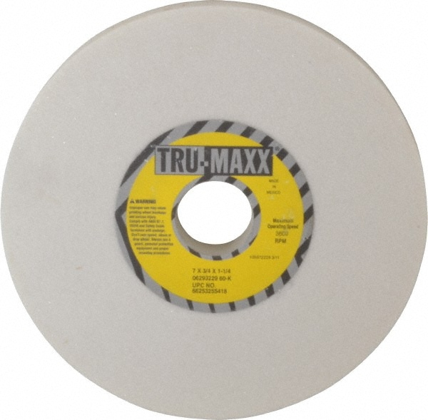 Tru-Maxx 66253255418 Surface Grinding Wheel: 7" Dia, 3/4" Thick, 1-1/4" Hole, 60 Grit, K Hardness Image