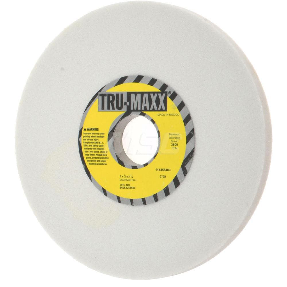 Tru-Maxx 66253255500 Surface Grinding Wheel: 7" Dia, 1/2" Thick, 1-1/4" Hole, 60 Grit, I Hardness Image