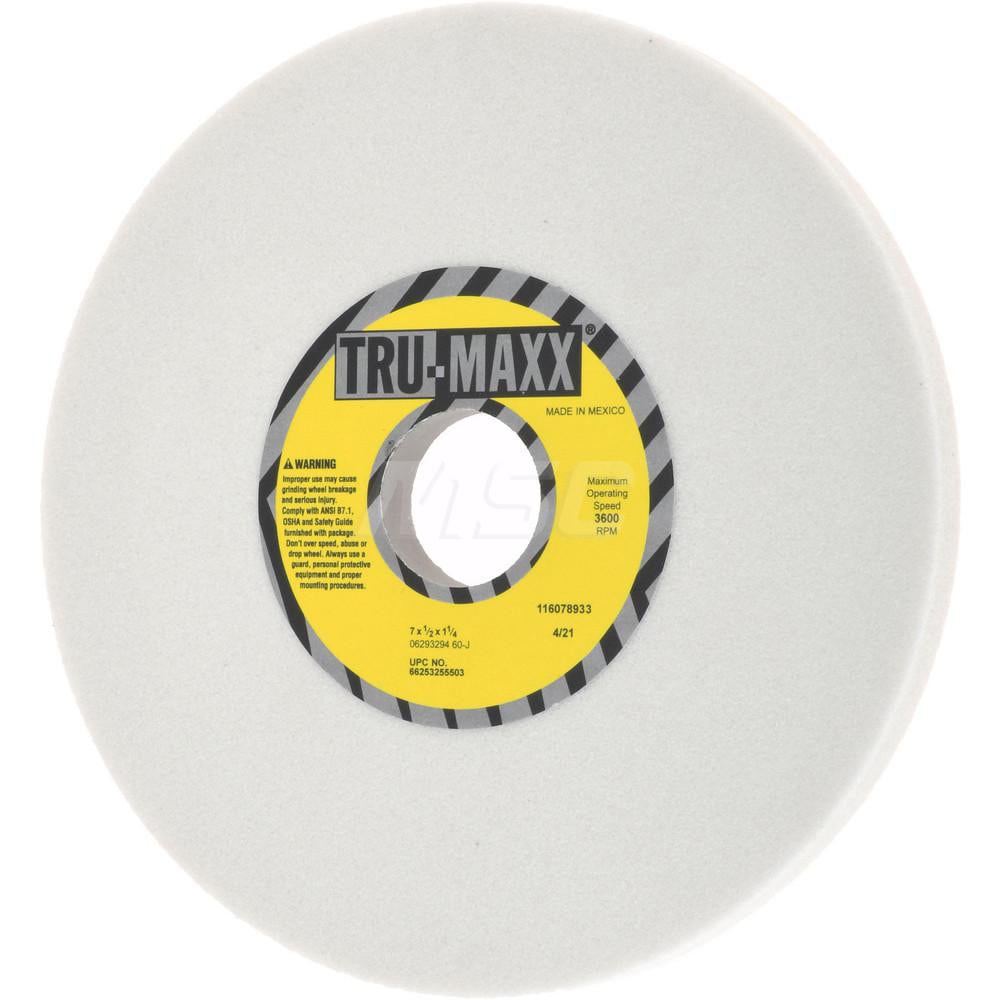 Tru-Maxx 66253255503 Surface Grinding Wheel: 7" Dia, 1/2" Thick, 1-1/4" Hole, 60 Grit, J Hardness Image