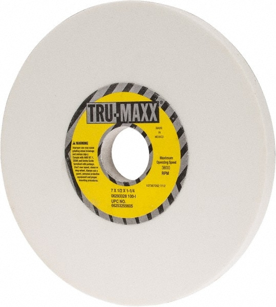 Tru-Maxx 66253255605 Surface Grinding Wheel: 7" Dia, 1/2" Thick, 1-1/4" Hole, 100 Grit, I Hardness Image