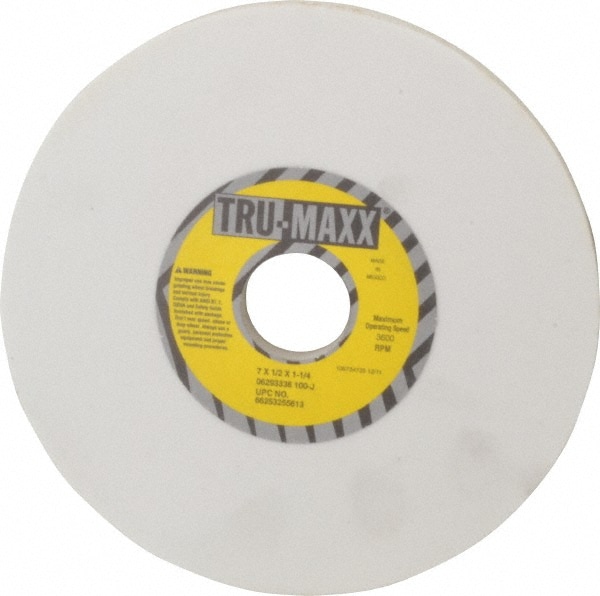 Tru-Maxx 66253255613 Surface Grinding Wheel: 7" Dia, 1/2" Thick, 1-1/4" Hole, 100 Grit, J Hardness Image