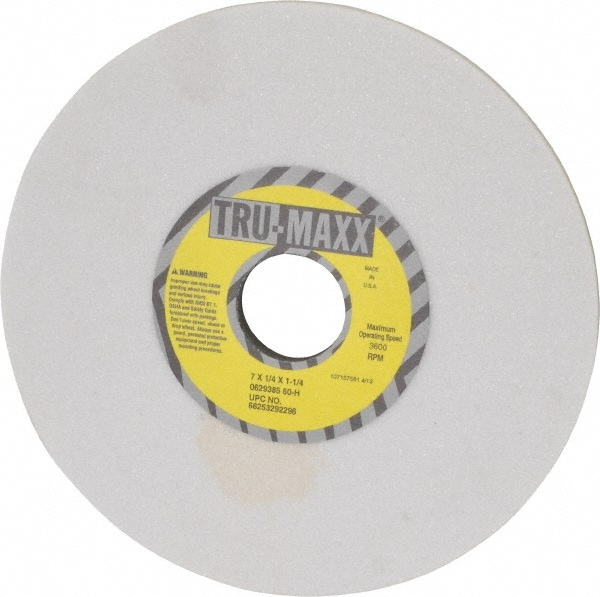 Tru-Maxx 66253292296 Surface Grinding Wheel: 7" Dia, 1/4" Thick, 1-1/4" Hole, 60 Grit, H Hardness Image