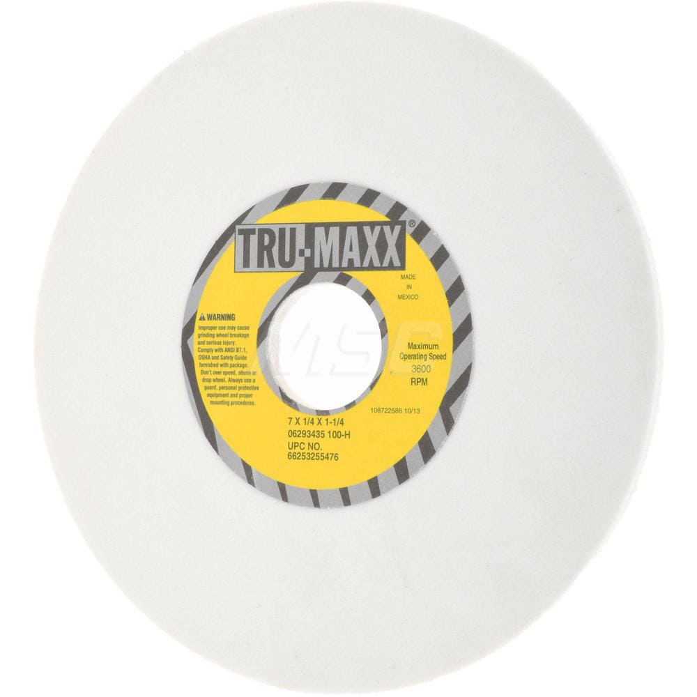 Tru-Maxx 66253255476 Surface Grinding Wheel: 7" Dia, 1/4" Thick, 1-1/4" Hole, 100 Grit, H Hardness Image