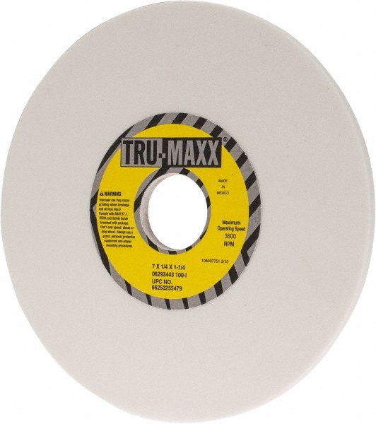 Tru-Maxx 66253255479 Surface Grinding Wheel: 7" Dia, 1/4" Thick, 1-1/4" Hole, 100 Grit, I Hardness Image