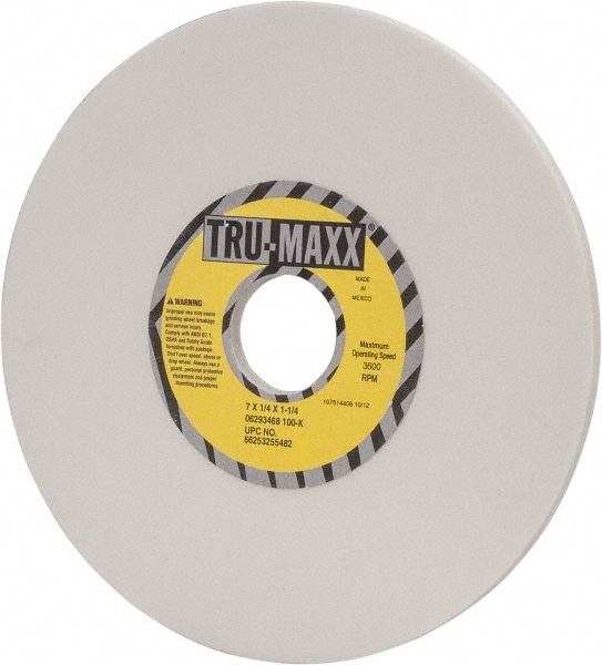 Tru-Maxx 66253255482 Surface Grinding Wheel: 7" Dia, 1/4" Thick, 1-1/4" Hole, 100 Grit, K Hardness Image