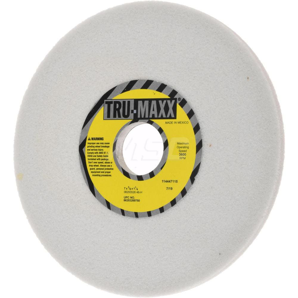 Tru-Maxx 66253269750 Surface Grinding Wheel: 7" Dia, 3/8" Thick, 1-1/4" Hole, 46 Grit, H Hardness Image