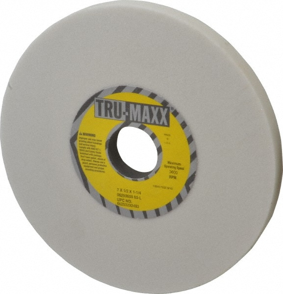 Tru-Maxx 66253292483 Surface Grinding Wheel: 7" Dia, 1/2" Thick, 1-1/4" Hole, 60 Grit, L Hardness Image