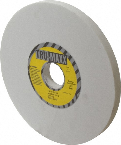 Tru-Maxx 66253255623 Surface Grinding Wheel: 7" Dia, 1/2" Thick, 1-1/4" Hole, 120 Grit, J Hardness Image