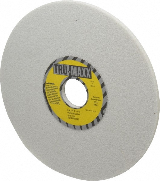 Tru-Maxx 66253255432 Surface Grinding Wheel: 8" Dia, 1/4" Thick, 1-1/4" Hole, 46 Grit, H Hardness Image