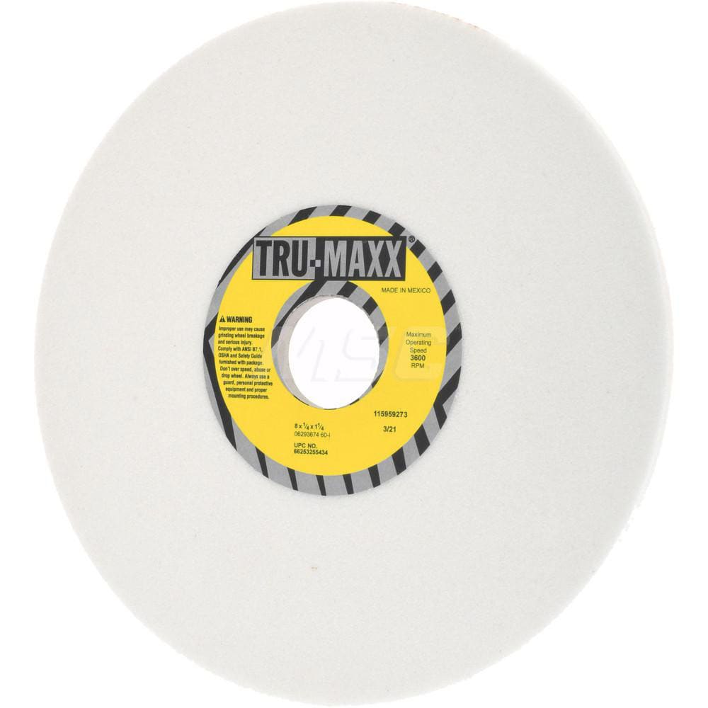 Tru-Maxx 66253255434 Surface Grinding Wheel: 8" Dia, 1/4" Thick, 1-1/4" Hole, 60 Grit, I Hardness Image