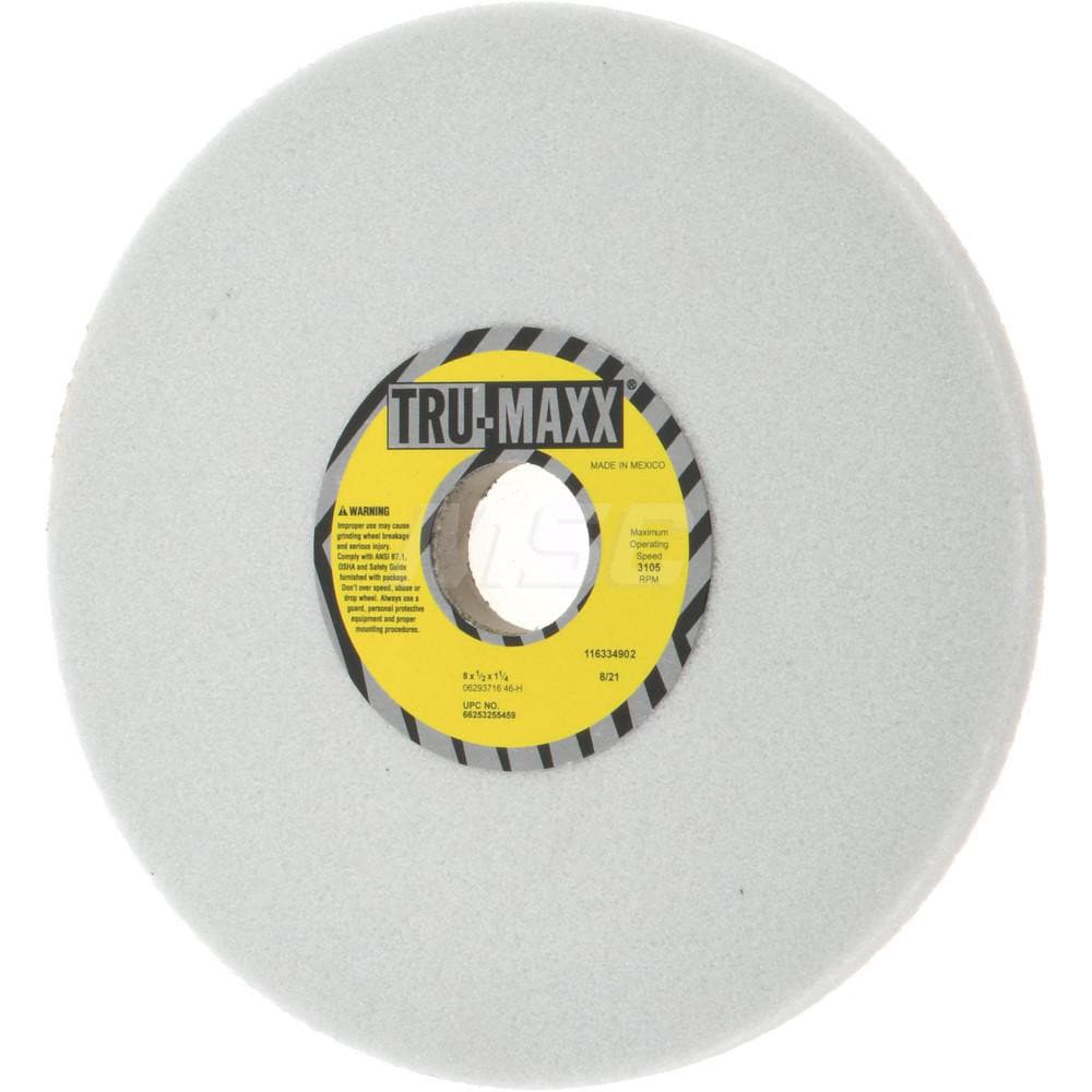 Tru-Maxx 66253255459 Surface Grinding Wheel: 8" Dia, 1/2" Thick, 1-1/4" Hole, 46 Grit, H Hardness Image