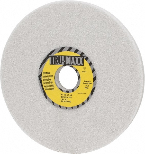 Tru-Maxx 66253255460 Surface Grinding Wheel: 8" Dia, 1/2" Thick, 1-1/4" Hole, 46 Grit, I Hardness Image