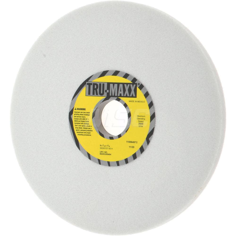 Tru-Maxx 66253255464 Surface Grinding Wheel: 8" Dia, 1/2" Thick, 1-1/4" Hole, 60 Grit, H Hardness Image