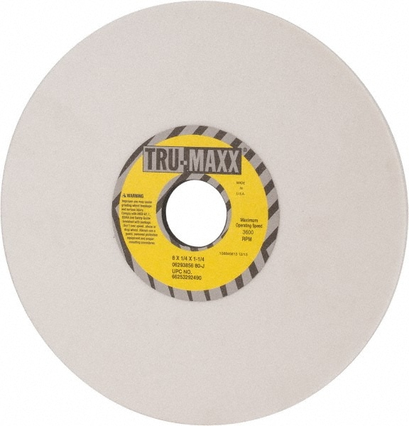 Tru-Maxx 66253292490 Surface Grinding Wheel: 8" Dia, 1/4" Thick, 1-1/4" Hole, 80 Grit, J Hardness Image