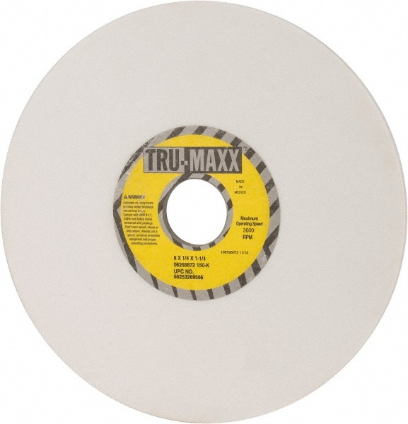 Tru-Maxx 66253269566 Surface Grinding Wheel: 8" Dia, 1/4" Thick, 1-1/4" Hole, 150 Grit, K Hardness Image