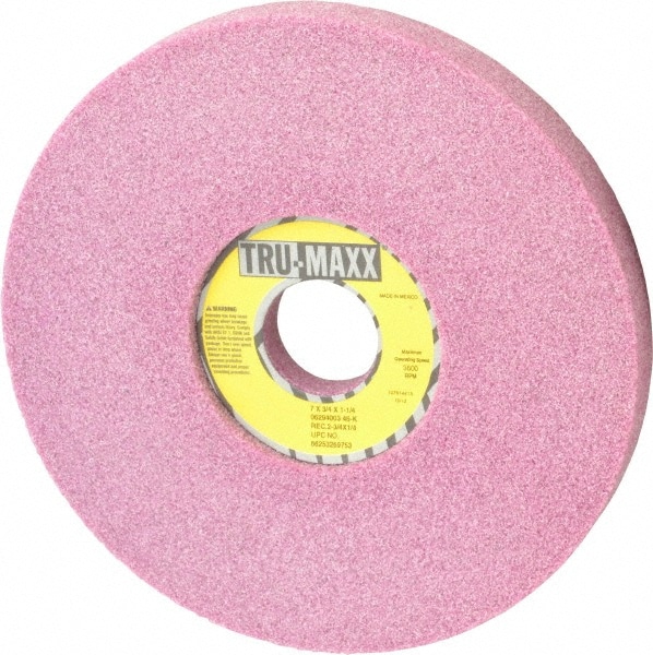 Tru-Maxx 66253269753 Surface Grinding Wheel: 7" Dia, 3/4" Thick, 1-1/4" Hole, 46 Grit, K Hardness Image