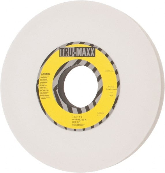 Tru-Maxx 66253292500 Surface Grinding Wheel: 12" Dia, 1" Thick, 3" Hole, 60 Grit, F Hardness 