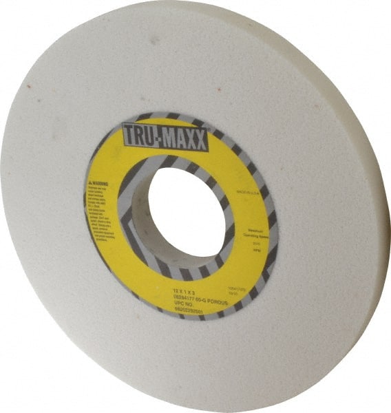 Tru-Maxx 66253292501 Surface Grinding Wheel: 12" Dia, 1" Thick, 3" Hole, 60 Grit, G Hardness 