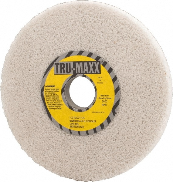 Tru-Maxx 66253255430 Surface Grinding Wheel: 7" Dia, 1/2" Thick, 1-1/4" Hole, 46 Grit, G Hardness Image