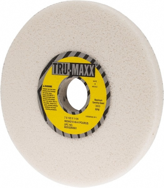 Tru-Maxx 66253269561 Surface Grinding Wheel: 7" Dia, 1/2" Thick, 1-1/4" Hole, 46 Grit, H Hardness Image