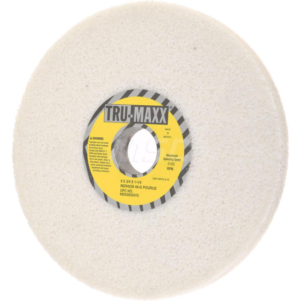 Tru-Maxx 66253255475 Surface Grinding Wheel: 8" Dia, 3/4" Thick, 1-1/4" Hole, 46 Grit, G Hardness Image