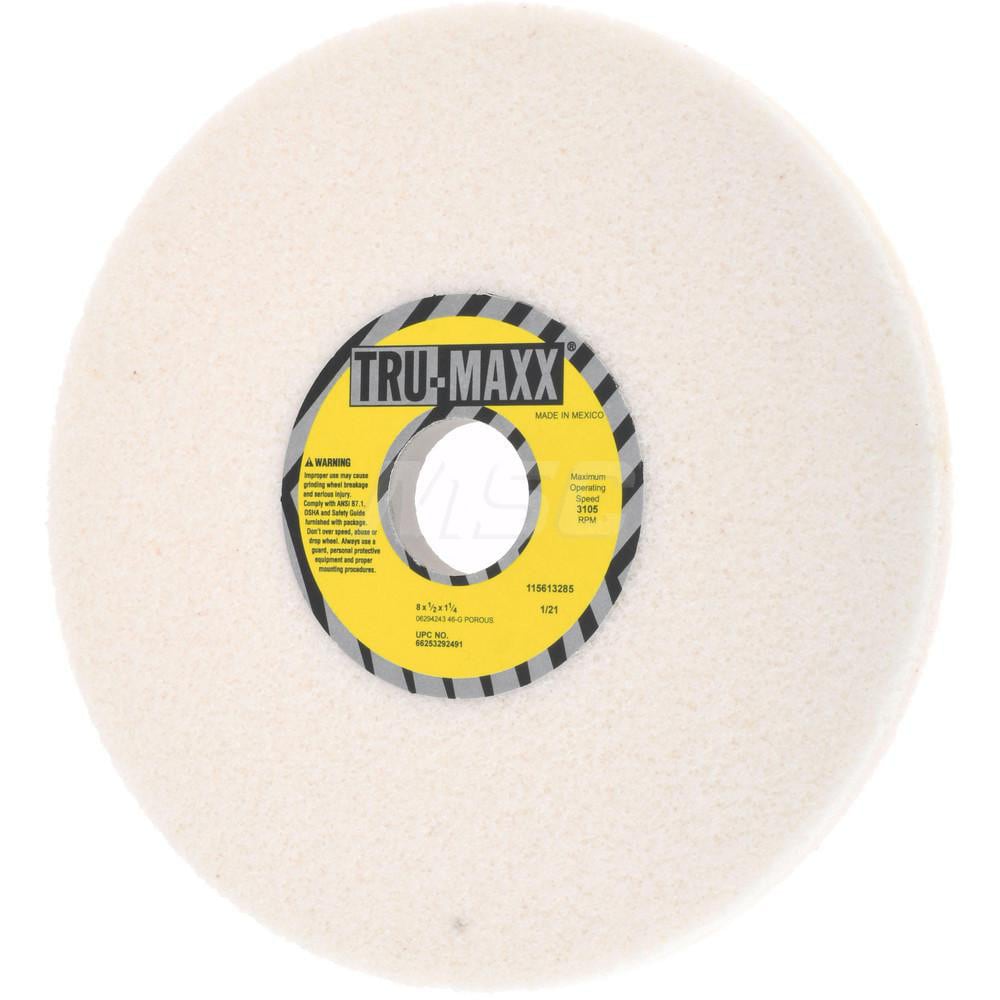 Tru-Maxx 66253292491 Surface Grinding Wheel: 8" Dia, 1/2" Thick, 1-1/4" Hole, 46 Grit, G Hardness Image