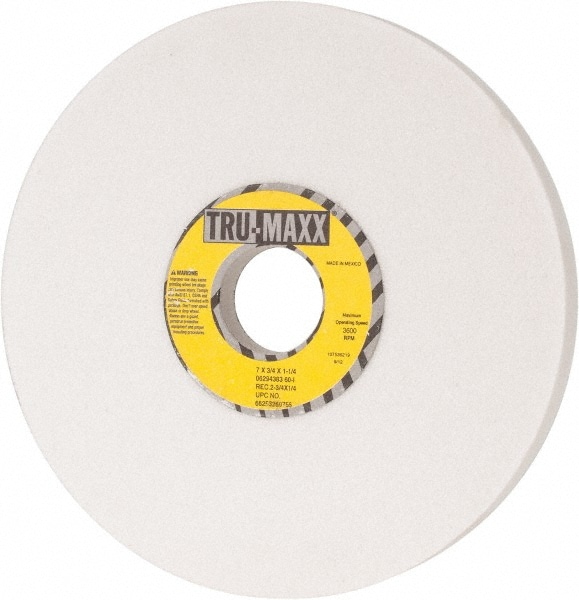 Tru-Maxx 66253269755 Surface Grinding Wheel: 7" Dia, 3/4" Thick, 1-1/4" Hole, 60 Grit, I Hardness Image