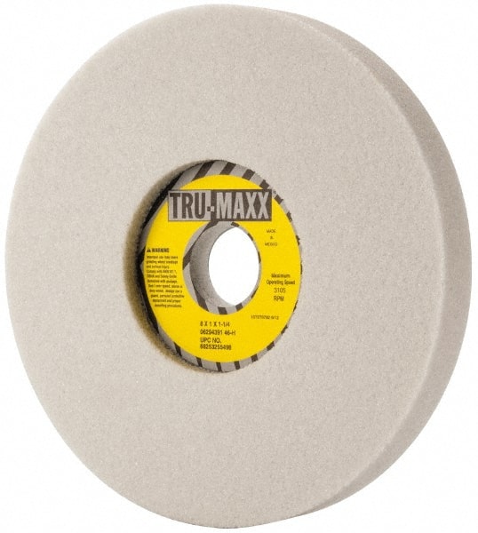 Tru-Maxx 66253255498 Surface Grinding Wheel: 8" Dia, 1" Thick, 1-1/4" Hole, 46 Grit, H Hardness 