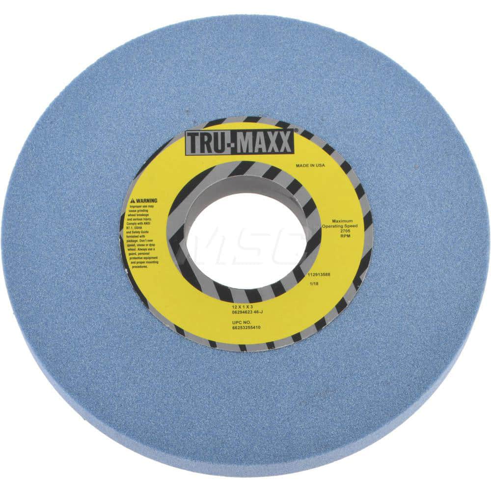 Tru-Maxx 66253255410 Surface Grinding Wheel: 12" Dia, 1" Thick, 3" Hole, 46 Grit, J Hardness 