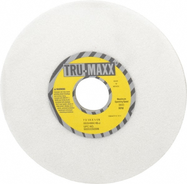 Tru-Maxx 66253292306 Surface Grinding Wheel: 7" Dia, 1/4" Thick, 1-1/4" Hole, 46 Grit, J Hardness Image