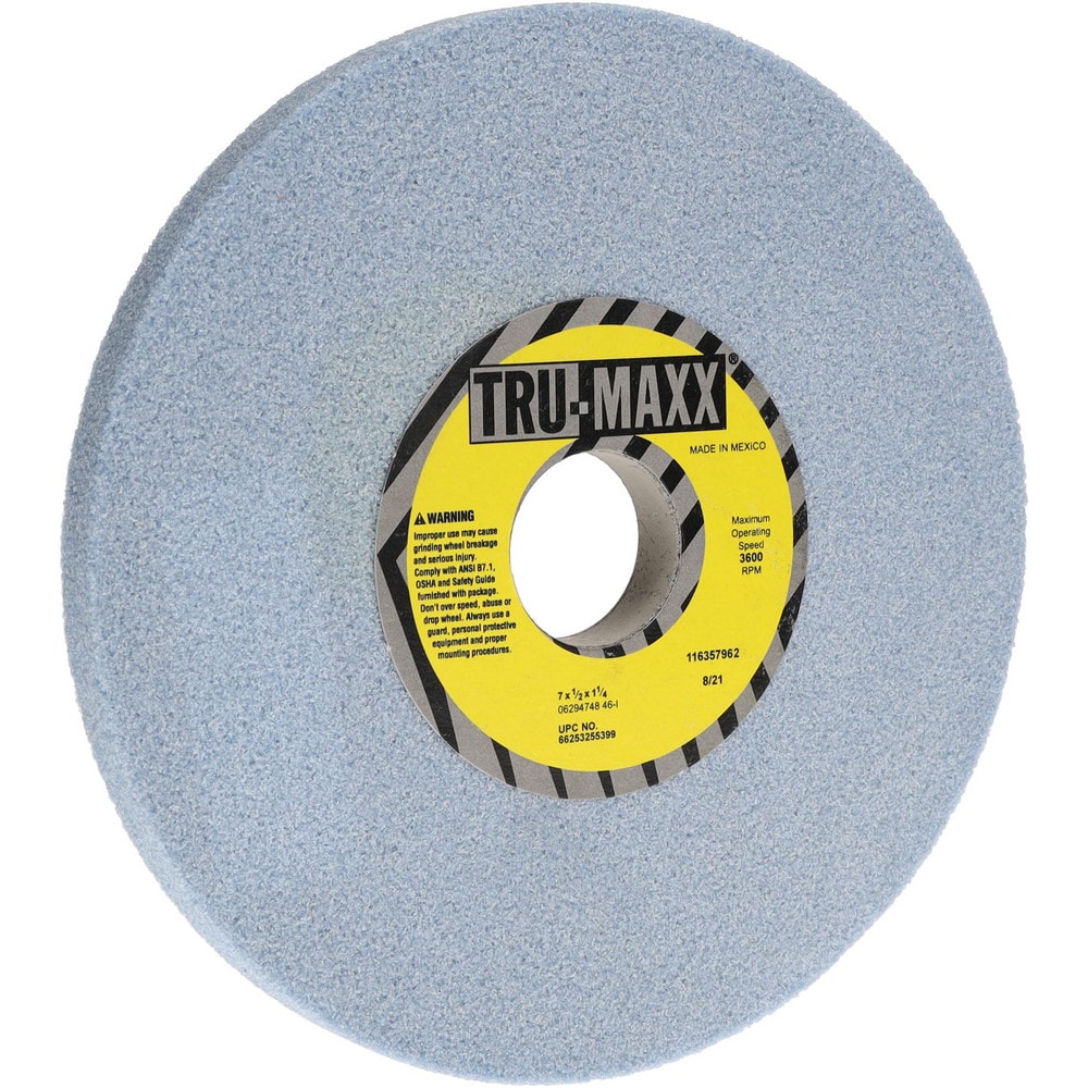 Tru-Maxx 66253255399 Surface Grinding Wheel: 7" Dia, 1/2" Thick, 1-1/4" Hole, 46 Grit, I Hardness Image