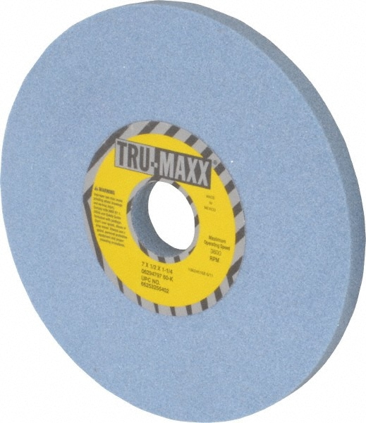 Tru-Maxx 66253255402 Surface Grinding Wheel: 7" Dia, 1/2" Thick, 1-1/4" Hole, 60 Grit, K Hardness Image