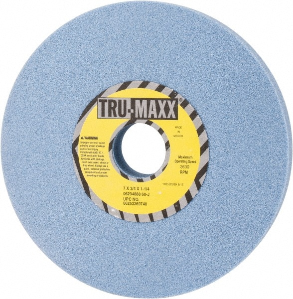 Tru-Maxx 66253269740 Surface Grinding Wheel: 7" Dia, 3/4" Thick, 1-1/4" Hole, 60 Grit, J Hardness Image