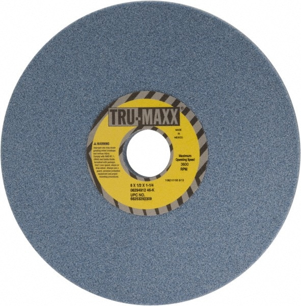 Tru-Maxx 66253292309 Surface Grinding Wheel: 8" Dia, 1/2" Thick, 1-1/4" Hole, 46 Grit, K Hardness Image