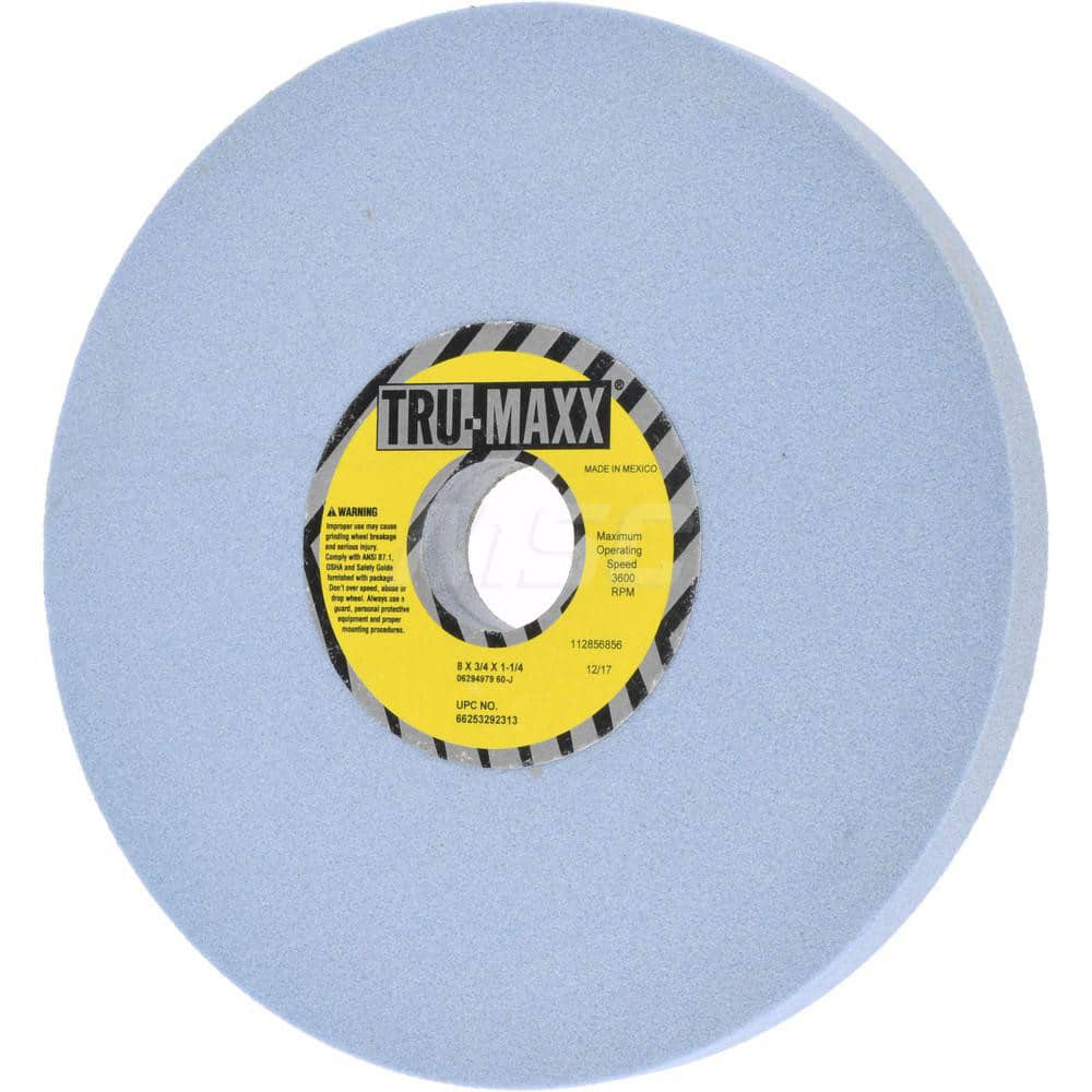 Tru-Maxx 66253292313 Surface Grinding Wheel: 8" Dia, 3/4" Thick, 1-1/4" Hole, 60 Grit, J Hardness 