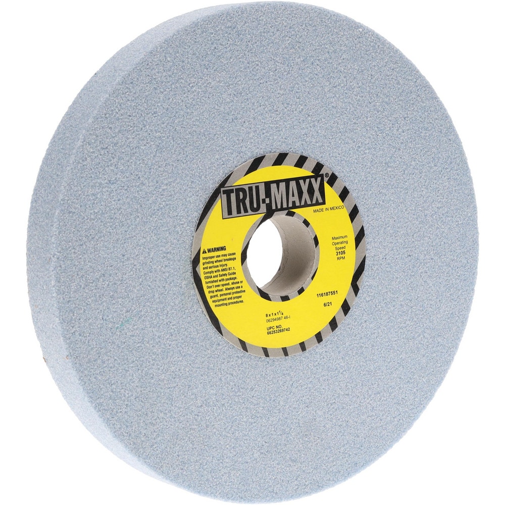 Tru-Maxx 66253269742 Surface Grinding Wheel: 8" Dia, 1" Thick, 1-1/4" Hole, 46 Grit, I Hardness Image