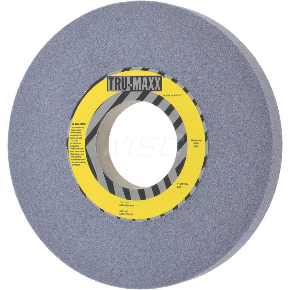 Tru-Maxx 66253255862 Surface Grinding Wheel: 10" Dia, 1" Thick, 3" Hole, 60 Grit, I Hardness Image