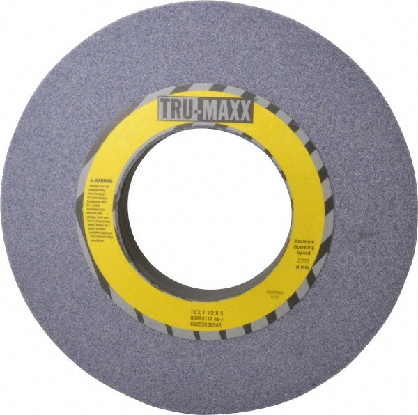 Tru-Maxx 66253269545 Surface Grinding Wheel: 12" Dia, 1-1/2" Thick, 5" Hole, 46 Grit, I Hardness Image