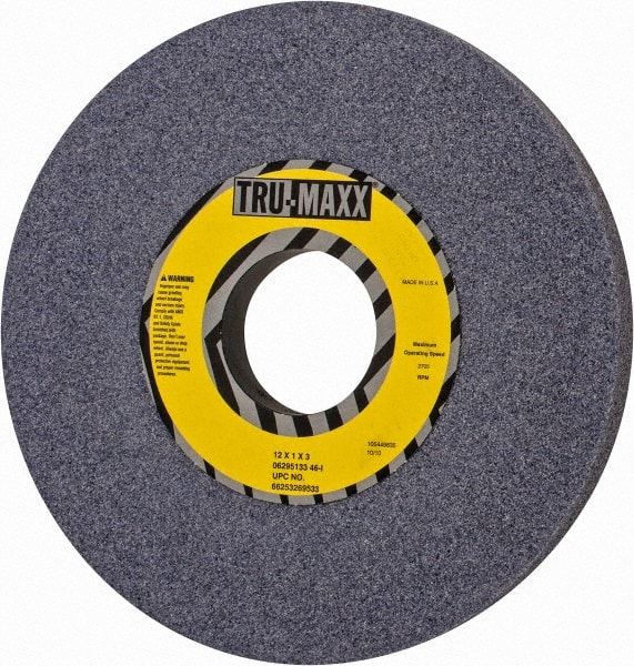 Tru-Maxx 66253269533 Surface Grinding Wheel: 12" Dia, 1" Thick, 3" Hole, 46 Grit, I Hardness 