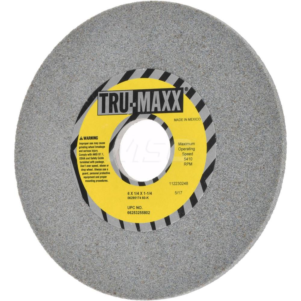 Tru-Maxx 66253255802 Surface Grinding Wheel: 6" Dia, 1/4" Thick, 1-1/4" Hole, 60 Grit, K Hardness Image