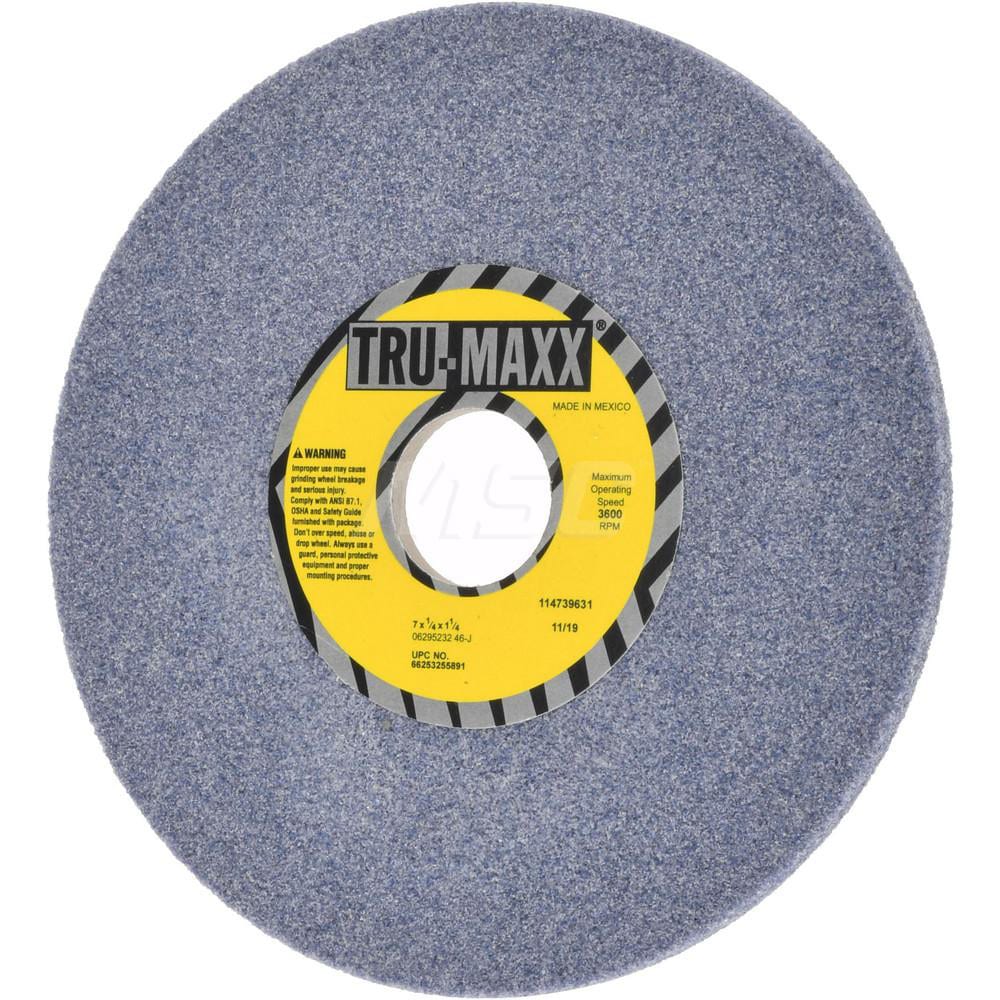 Tru-Maxx 66253255891 Surface Grinding Wheel: 7" Dia, 1/4" Thick, 1-1/4" Hole, 46 Grit, J Hardness Image