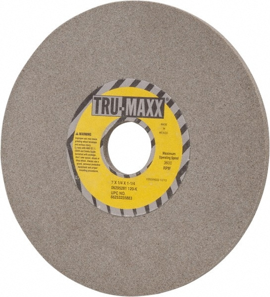 Tru-Maxx 66253255883 Surface Grinding Wheel: 7" Dia, 1/4" Thick, 1-1/4" Hole, 120 Grit, K Hardness Image