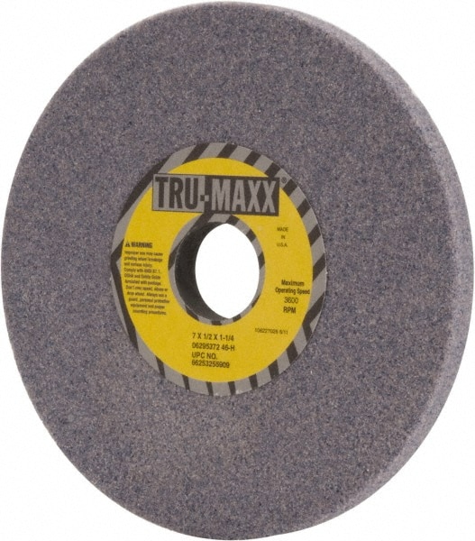 Tru-Maxx 66253255909 Surface Grinding Wheel: 7" Dia, 1/2" Thick, 1-1/4" Hole, 46 Grit, H Hardness Image