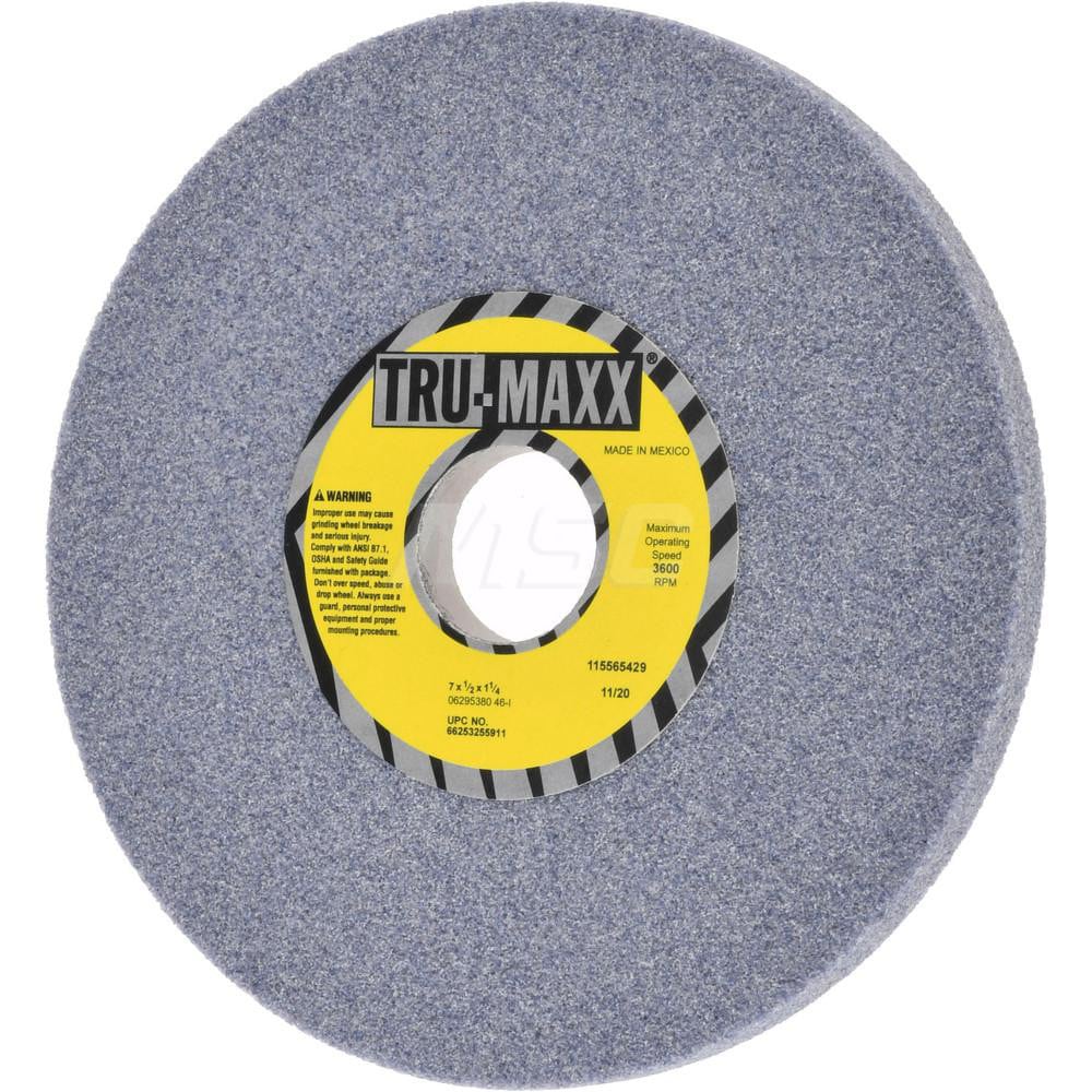 Tru-Maxx 66253255911 Surface Grinding Wheel: 7" Dia, 1/2" Thick, 1-1/4" Hole, 46 Grit, I Hardness Image