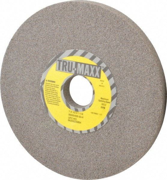 Tru-Maxx 66253255894 Surface Grinding Wheel: 7" Dia, 1/2" Thick, 1-1/4" Hole, 60 Grit, H Hardness Image