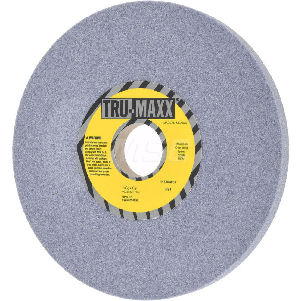 Tru-Maxx 66253255897 Surface Grinding Wheel: 7" Dia, 1/2" Thick, 1-1/4" Hole, 60 Grit, J Hardness Image