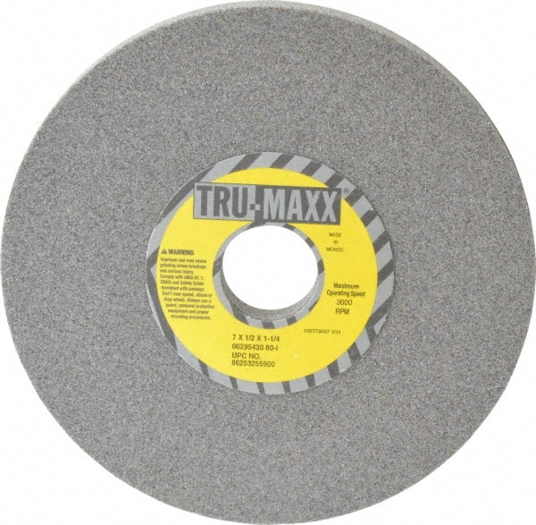 Tru-Maxx 66253255900 Surface Grinding Wheel: 7" Dia, 1/2" Thick, 1-1/4" Hole, 80 Grit, I Hardness Image