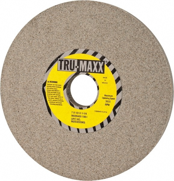 Tru-Maxx 66253255903 Surface Grinding Wheel: 7" Dia, 1/2" Thick, 1-1/4" Hole, 100 Grit, I Hardness Image